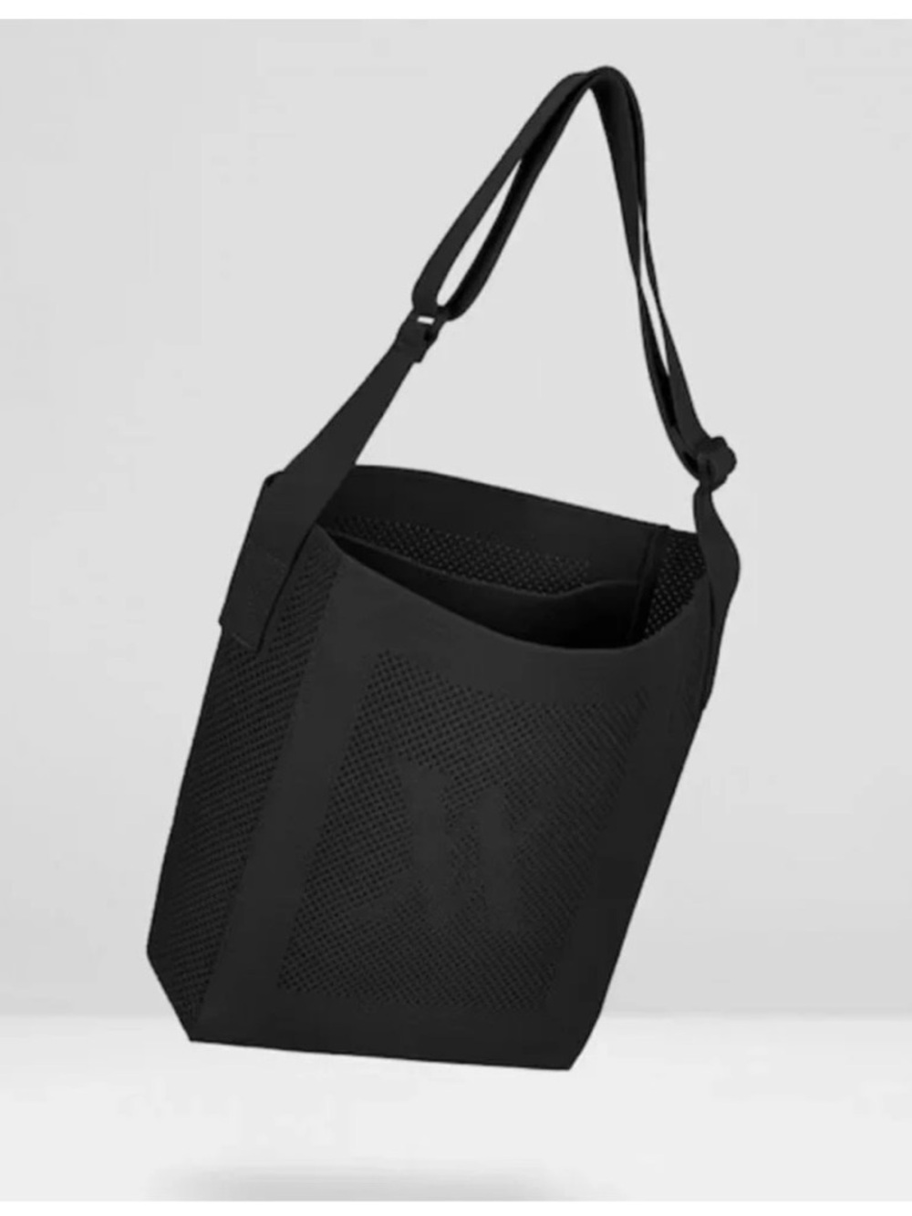 Vivaia Harper Black Mesh Messenger Crossbody Tote Bag